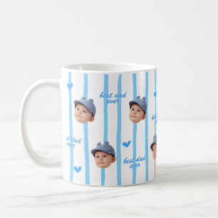 Beker met eigen foto en hartpatroon voor Vaderdag Koffiemok