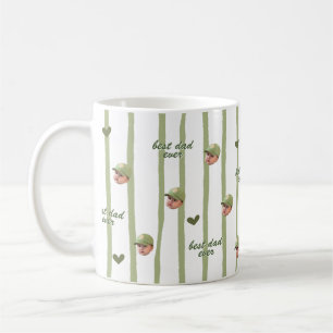 Beker met eigen foto en hartpatroon voor Vaderdag Koffiemok