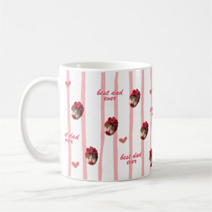 Beker met eigen foto en hartpatroon voor Vaderdag Koffiemok