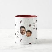 Beker met eigen foto en hartpatroon voor Vaderdag Mok (Midden)