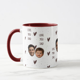 Beker met eigen foto en hartpatroon voor Vaderdag Mok