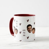 Beker met eigen foto en hartpatroon voor Vaderdag Mok (Voorkant links)
