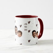 Beker met eigen foto en hartpatroon voor Vaderdag Mok (Voorkant rechts)
