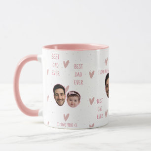 Beker met eigen foto en hartpatroon voor Vaderdag Mok
