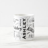 Beker met eigen naam Ashlley zwart wit Koffiemok (Center)