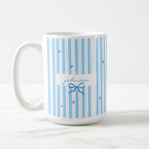 Beker met eigen naam en strepenpatroon voor papa koffiemok