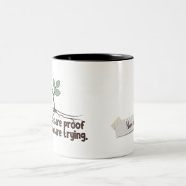Beker met eigen naam Fouten zijn bewijs dat je het Tweekleurige Koffiemok