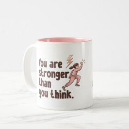 Beker met eigen naam Je bent sterker dan je denkt Tweekleurige Koffiemok