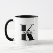 Beker met eigen naam Letter 'K' Mok (Links)