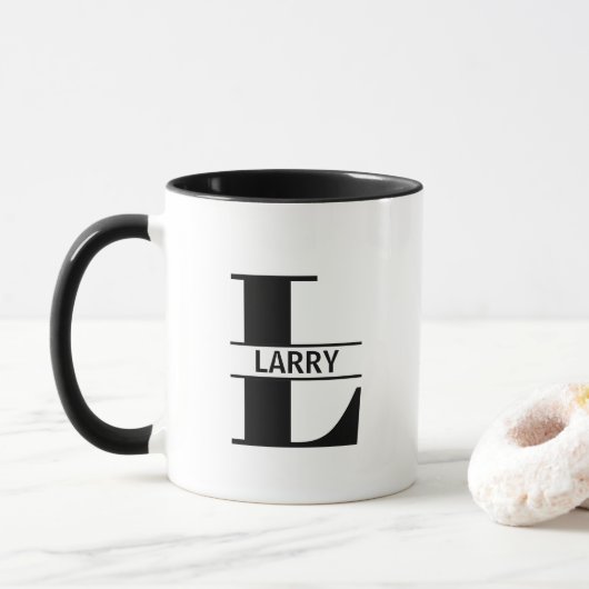 Beker met eigen naam Letter 'L' Mok (Met donut)