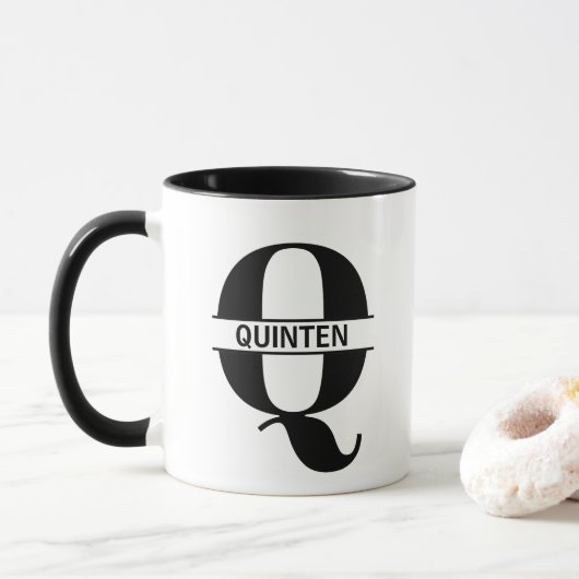 Beker met eigen naam Letter 'Q' Mok (Met donut)