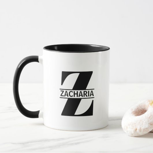 Beker met eigen naam Letter 'Z' Mok (Met donut)