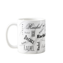 Beker met eigen naam Rachel Zwart Wit