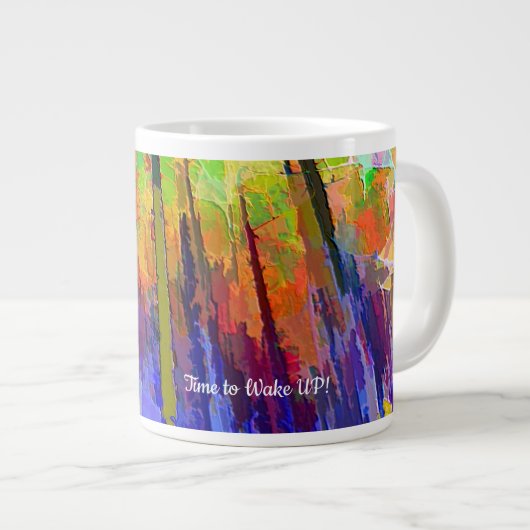 Beker met fel abstract ontwerp grote koffiekop (Voorkant rechts)