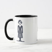 Beker met gestileerde dame mok (Links)
