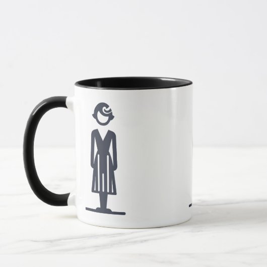 Beker met gestileerde dame mok (Links)