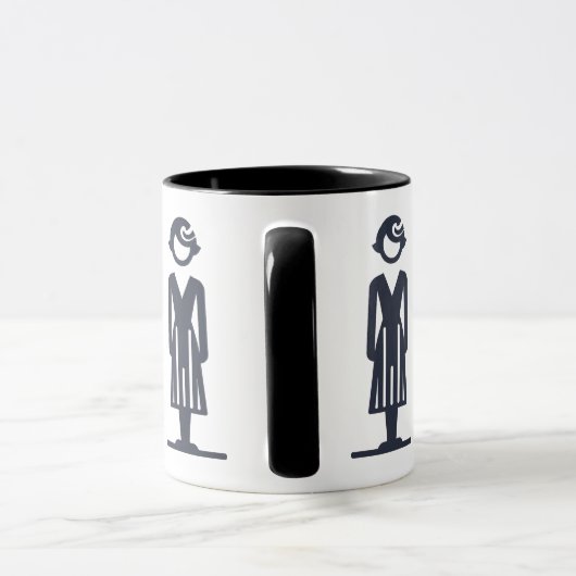 Beker met gestileerde dame mok (Handvat)