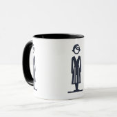 Beker met gestileerde dame mok (Voorkant links)