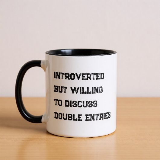 Beker met grappige quote voor introverte boekhoude mok