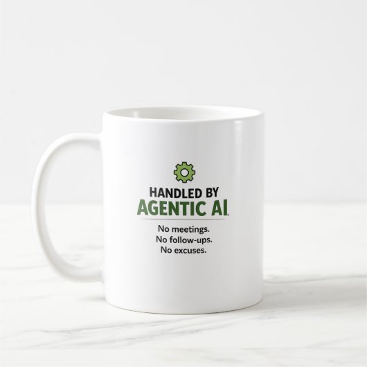 Beker met 'Handled by Agentic AI' grappige tech-hu Koffiemok (Links)