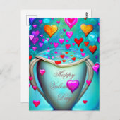 Beker met hart valentijn briefkaart (Voorkant / Achterkant)