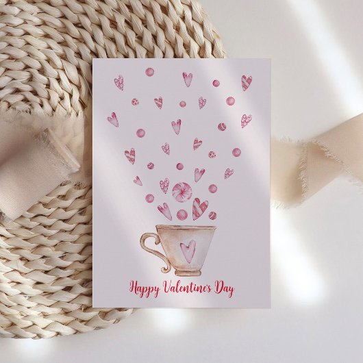 Beker met Hartjes Valentijnsdag Feestdagenkaart