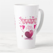 Beker met hartpatroon en Happy Valentine's Day-tek Latte Mok (Rechterhoek)