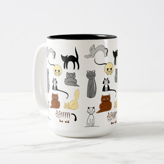 Beker met katten tweekleurige koffiemok (Voorkant links)