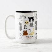 Beker met katten tweekleurige koffiemok (Links)