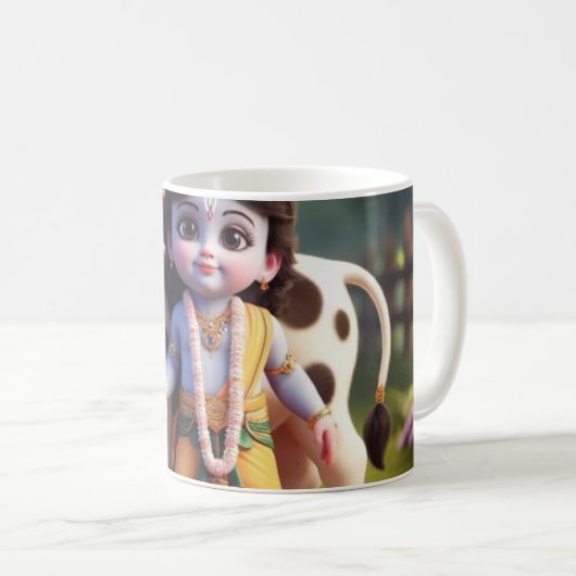 Beker met kleine Krishna. Koffiemok (Voorkant rechts)