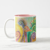 Beker met kleurrijk vogelontwerp tweekleurige koffiemok (Links)