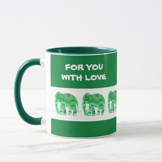 Beker met koele groene olifanten mok (Links)