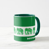 Beker met koele groene olifanten mok (Voorkant rechts)