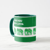 Beker met koele groene olifanten mok (Voorkant links)