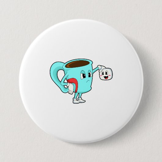 Beker met koffie.PNG Ronde Button 7,6 Cm (Voorkant)
