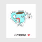 Beker met koffie.PNG Sticker (Vel)