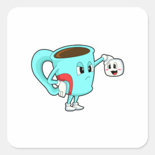Beker met koffie.PNG Vierkante Sticker