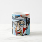 Beker met kubistisch mannelijk portret van kunsten koffiemok (Center)