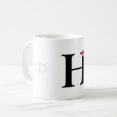Beker met letter H - Monogram Initiale Beker Koffiemok (Voorkant links)