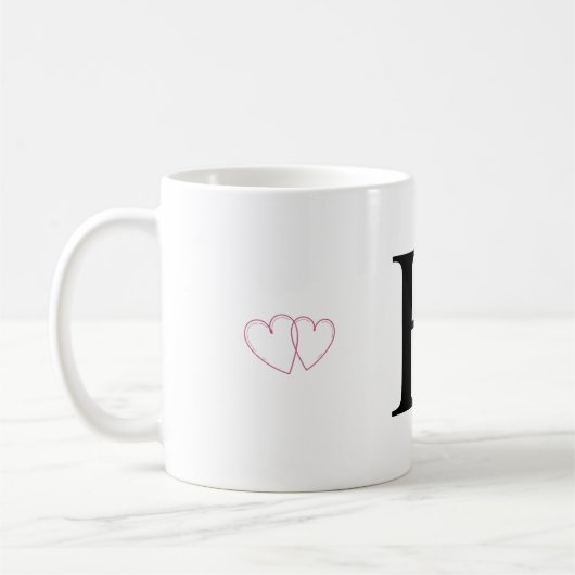 Beker met letter H - Monogram Initiale Beker Koffiemok (Links)