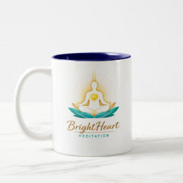 Beker met logo van Brightheart-meditatie voor mann Tweekleurige Koffiemok
