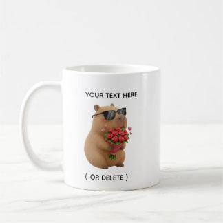 Beker met naam van capybara met bloemenboeket koffiemok