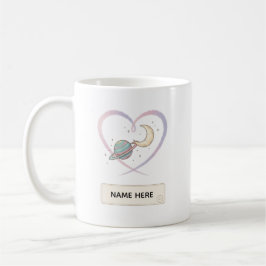 Beker met op maat gemaakte Kosmische Hart Naam Koffiemok