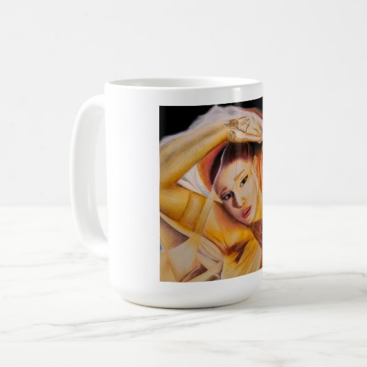 Beker met portret van Ariana Grande Koffiemok (Voorkant links)