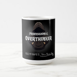 Beker met professionele overdenker en aangepaste n koffiemok