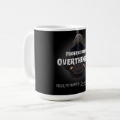 Beker met professionele overdenker en aangepaste n koffiemok (Voorkant links)