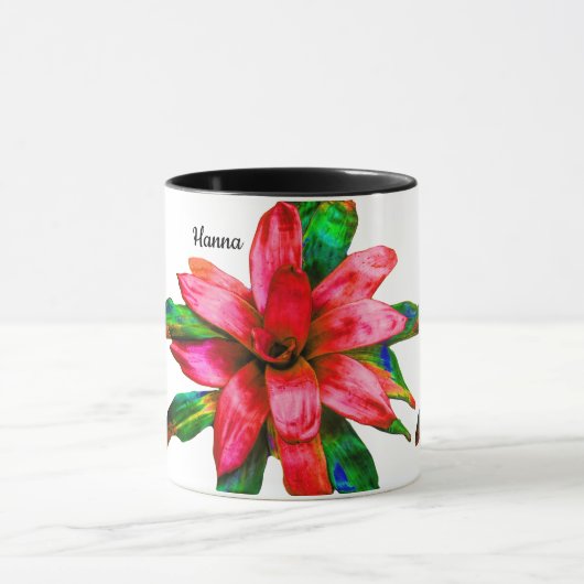 Beker met rode Bromeliad bloem Mok (Midden)