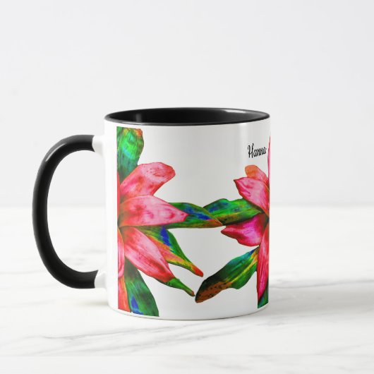 Beker met rode Bromeliad bloem Mok (Links)