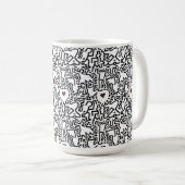 Beker met rood hart – Keith Haring Inspired Koffiemok (Voorkant rechts)