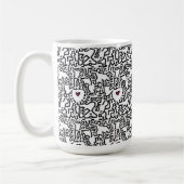 Beker met rood hart – Keith Haring Inspired Koffiemok (Links)